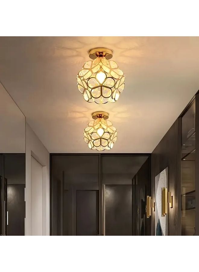 ضوء السقف الذهبي الحديث البسيط على الطراز الاسكندنافي بتصميم البتلة المطفأة E26 E27 - Image 5